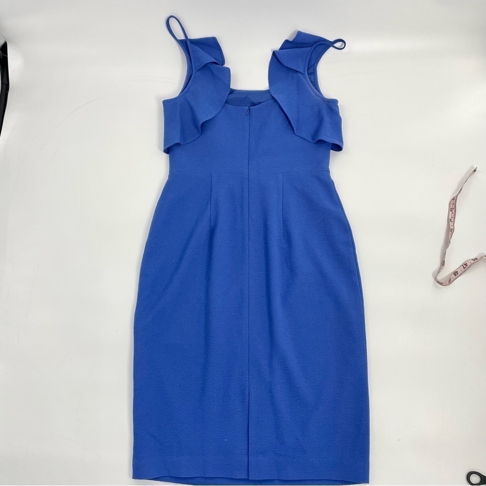 Black Halo Rosette Blue Sheath Dress Ruffle Sleeve Sleeveless Classic‎ 8 - Picture 13 of 16